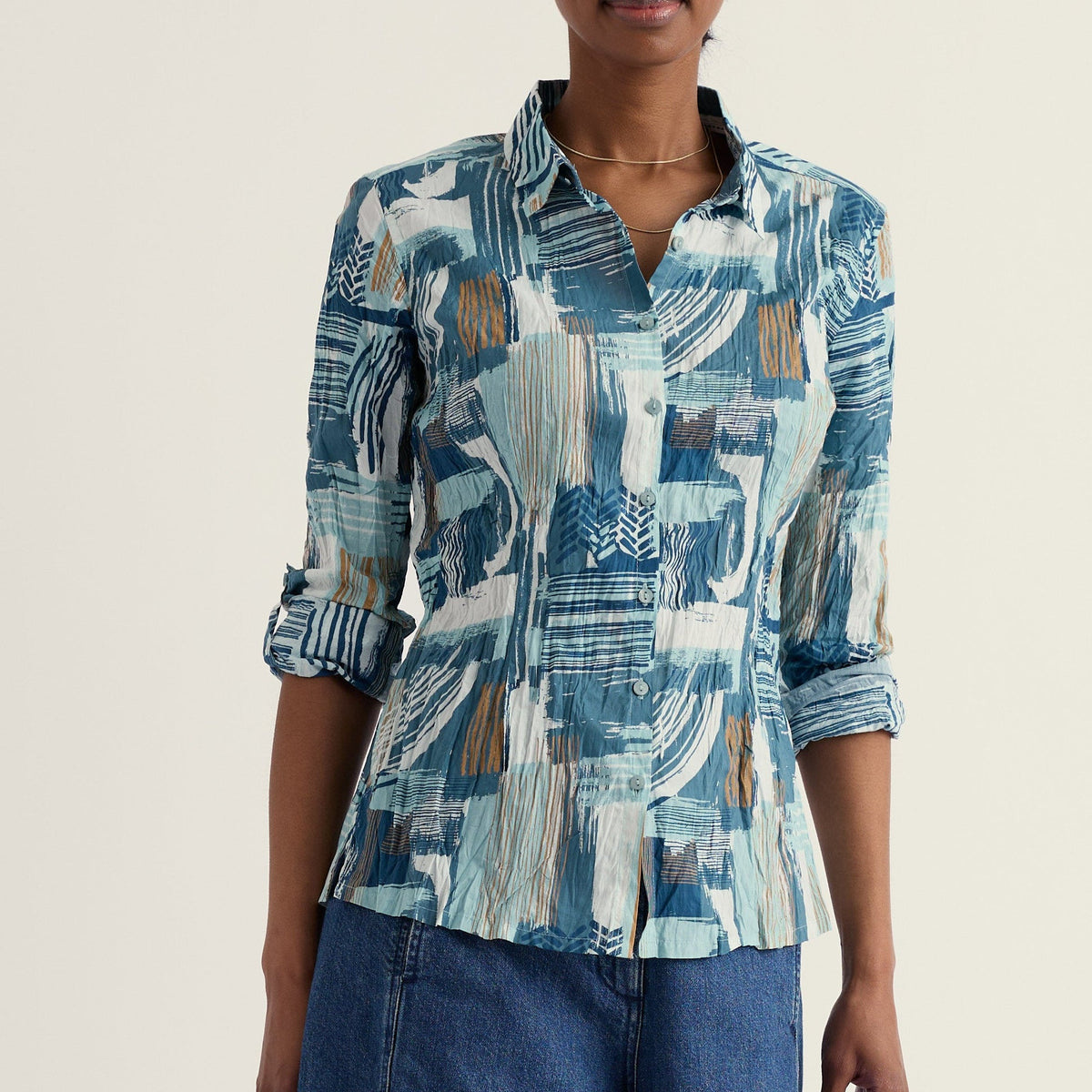 Seasalt Cornwall - Organic Cotton Larissa Shirt - Aerial Marks Reflection