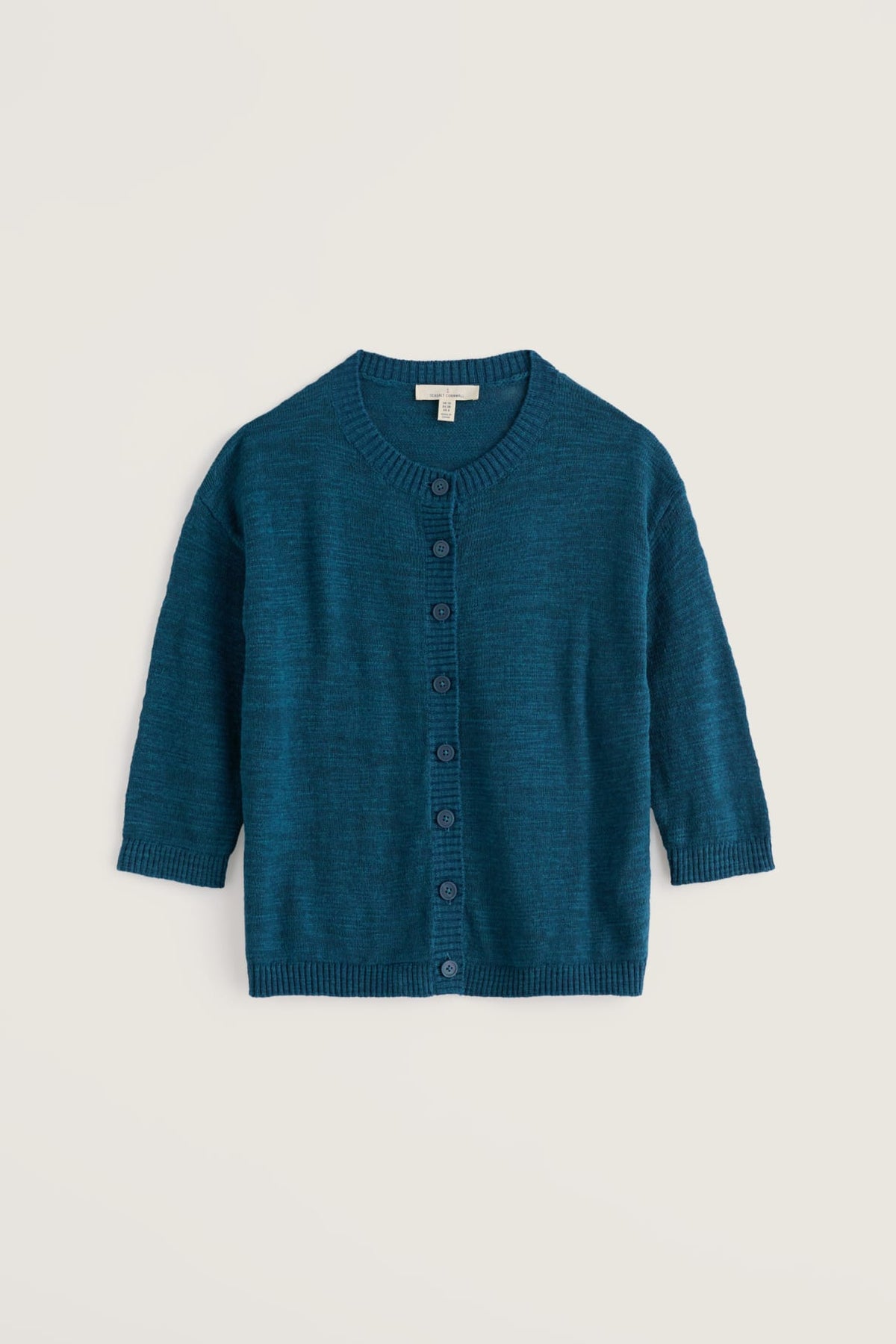 Seasalt Cornwall - Pentire Steps Linen & Organic Cotton Cardigan - Ocean Drift