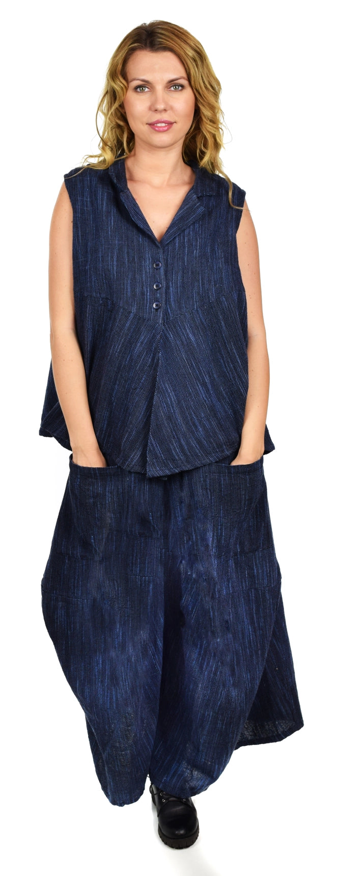 Waistcoat Vest Pant Set - Blue