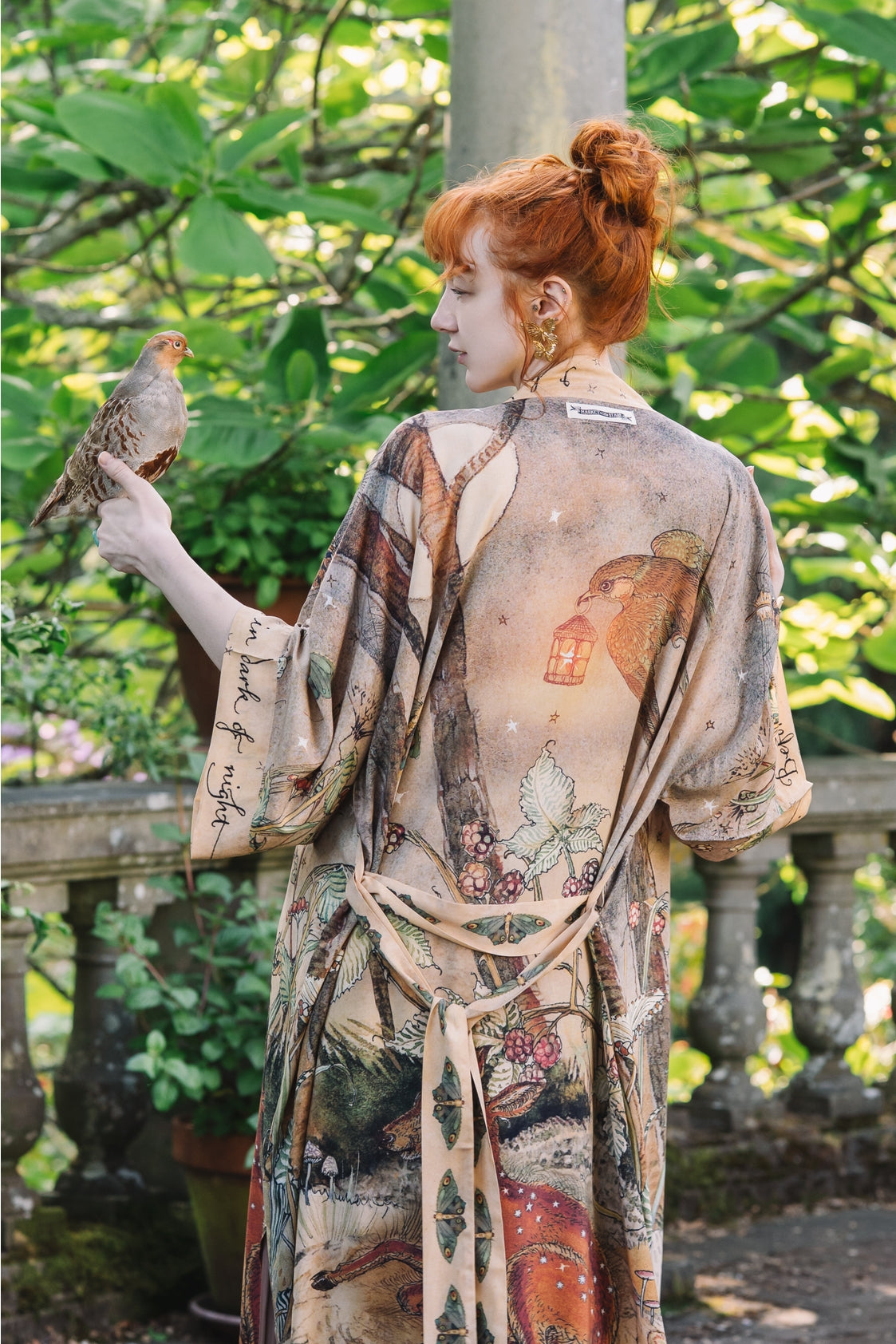 Market Of Stars - ‘Lovelight Opera’ Bamboo Duster Kimono Robe - Woodland Deer & Swallow Duste