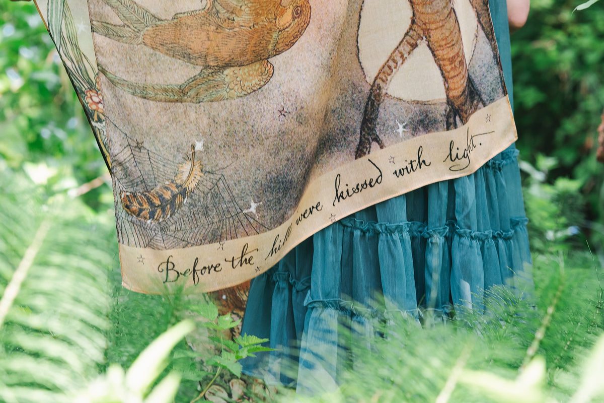Market Of Stars Lovelight Scarf - Woodland Deer, Swallow & Poetry