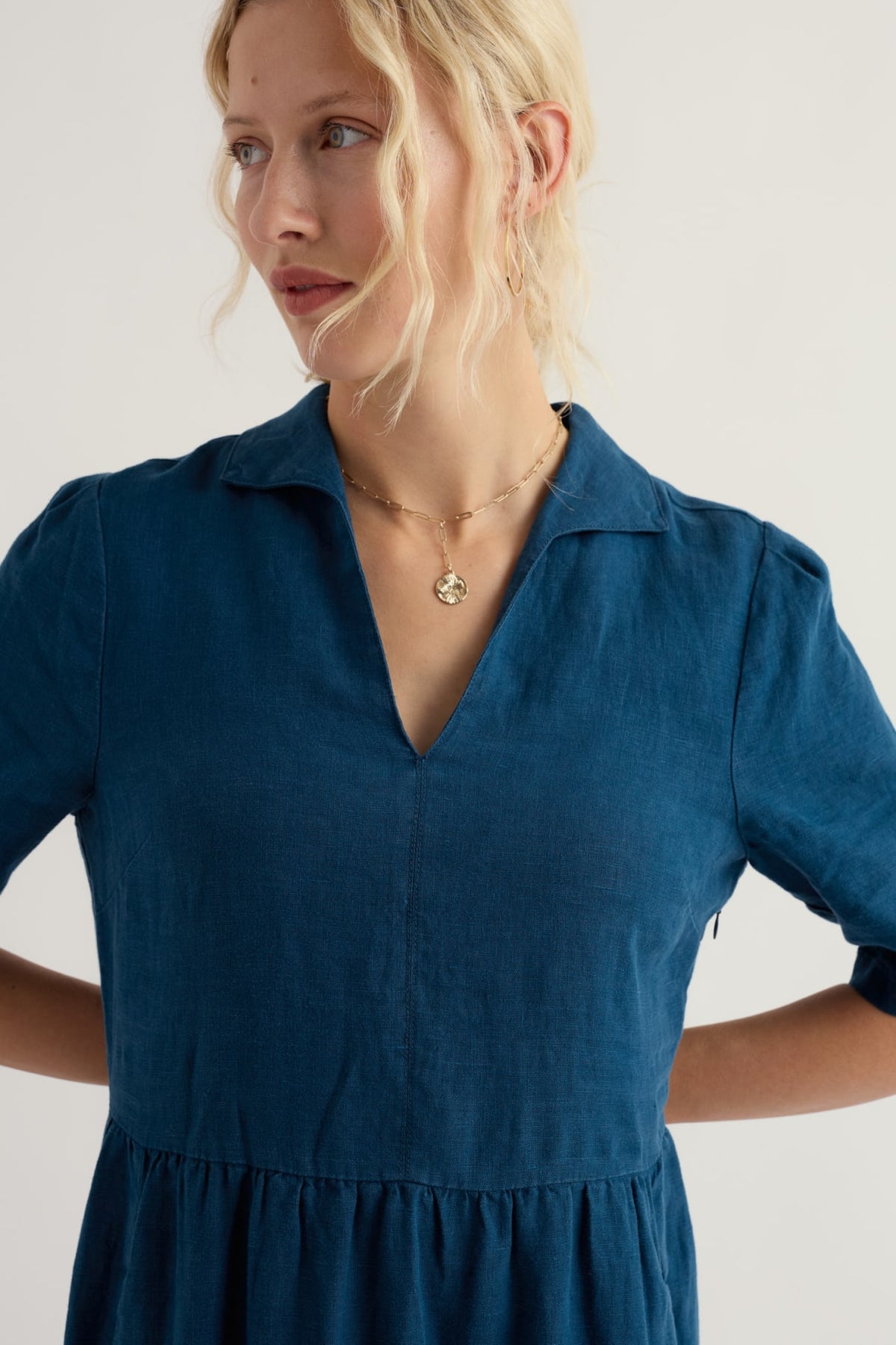 Seasalt Cornwall - Fen Violet - Linen Midi Dress - Ocean Drift