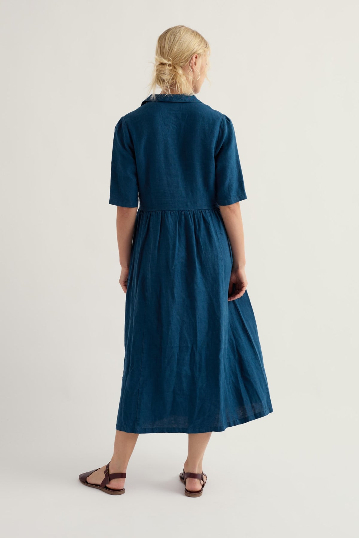 Seasalt Cornwall - Fen Violet - Linen Midi Dress - Ocean Drift