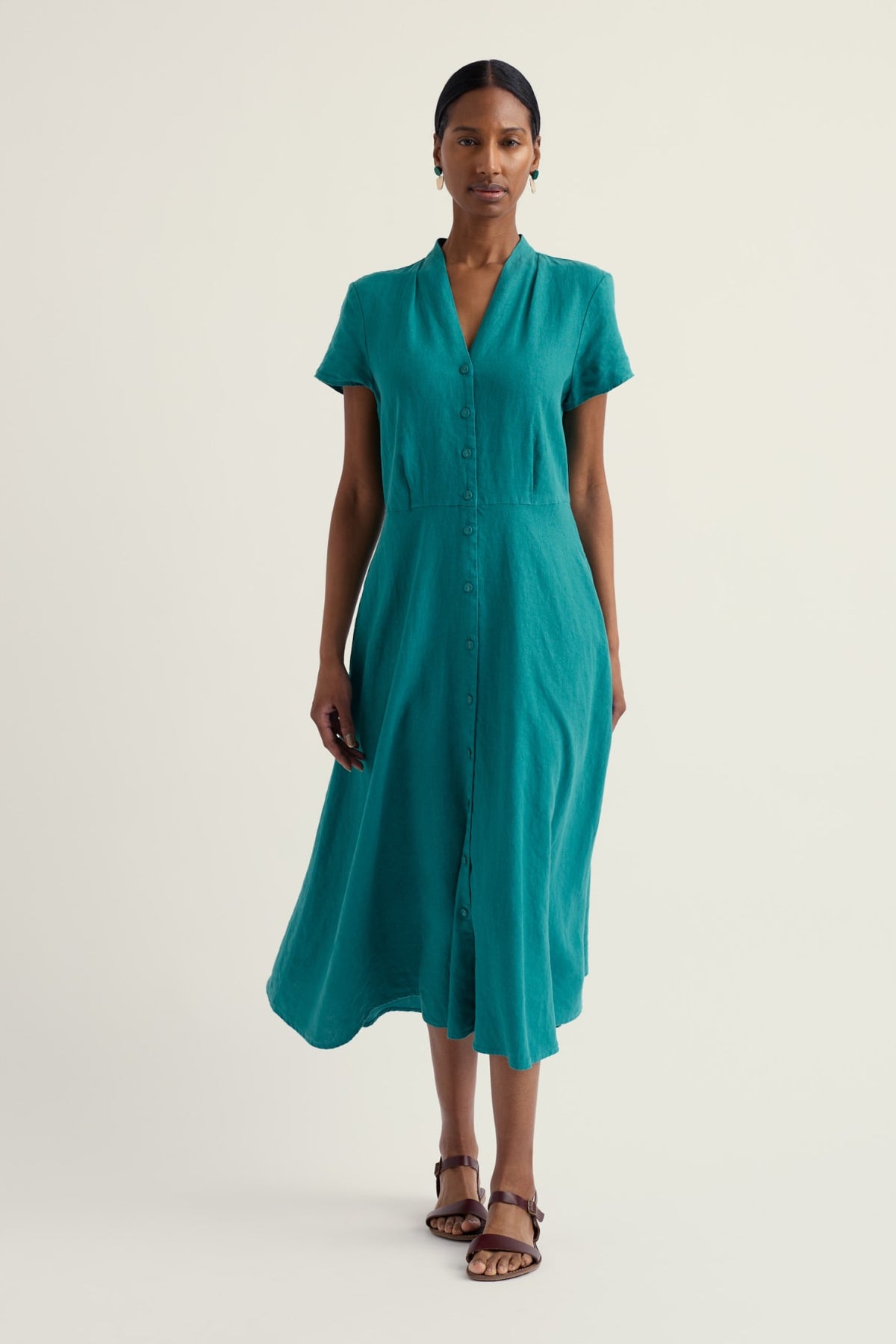 Seasalt Cornwall - Carved Wood - Linen Sleeveless Dress - Deep Dive