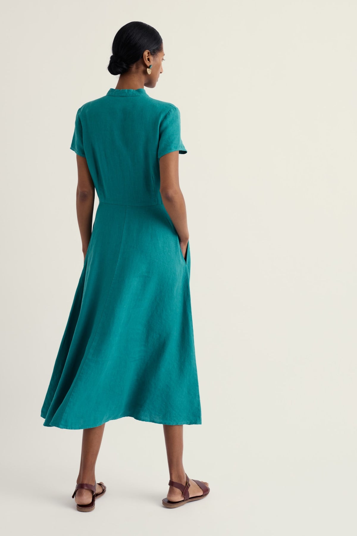 Seasalt Cornwall - Carved Wood - Linen Sleeveless Dress - Deep Dive