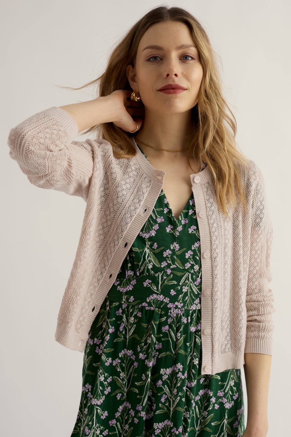 Seasalt Cornwall - Willowing Pointelle - Organic Cotton Cardigan - Chalk