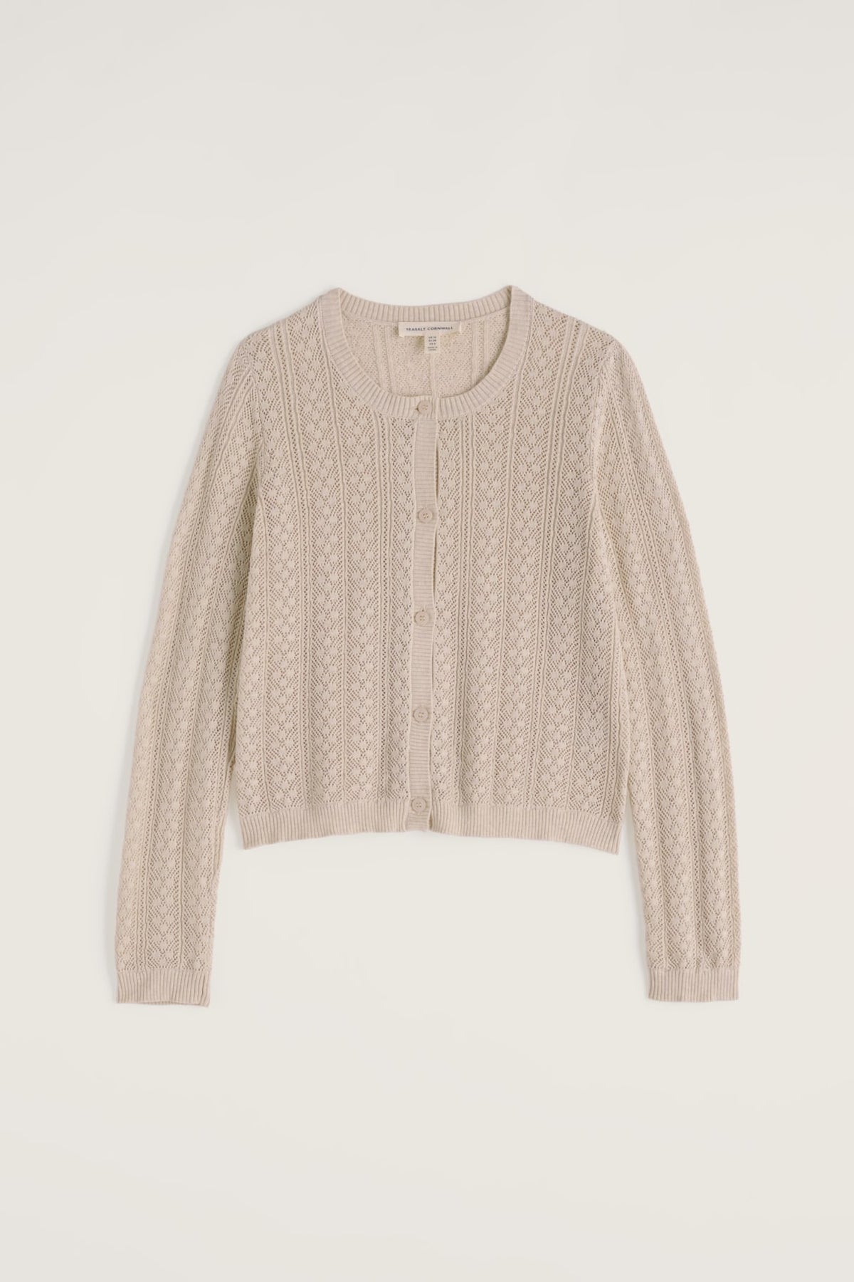 Seasalt Cornwall - Willowing Pointelle - Organic Cotton Cardigan - Chalk