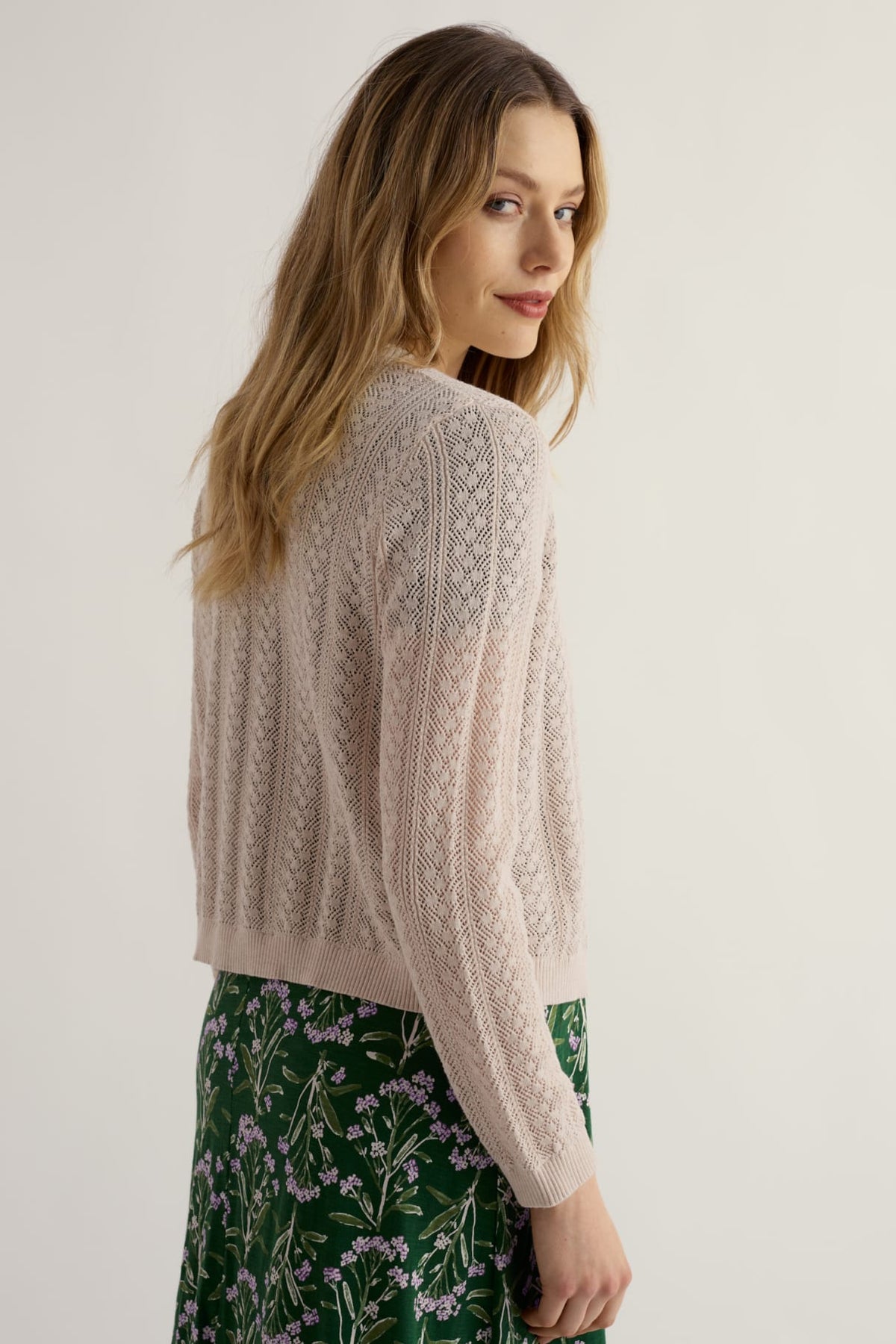 Seasalt Cornwall - Willowing Pointelle - Organic Cotton Cardigan - Chalk
