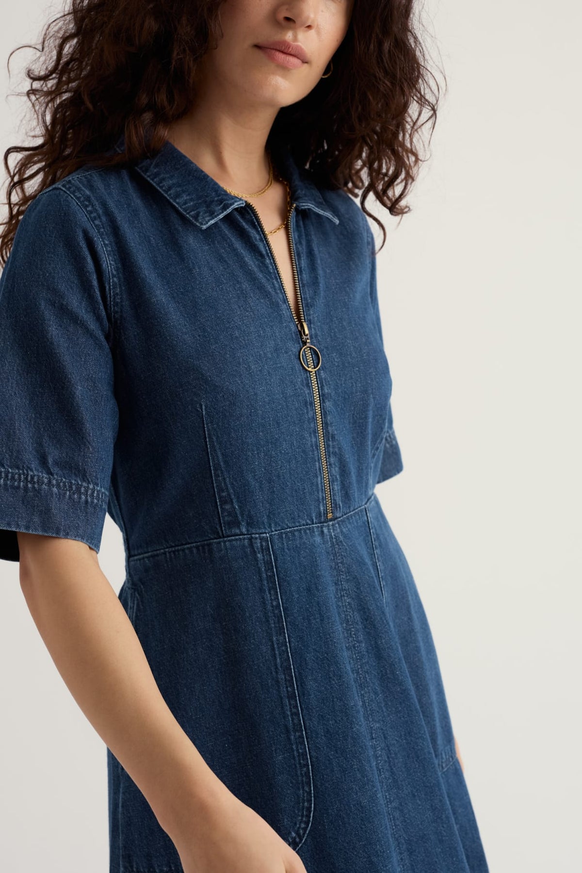 Seasalt Cornwall - Gwenter Denim Midi Dress - Mid Wash