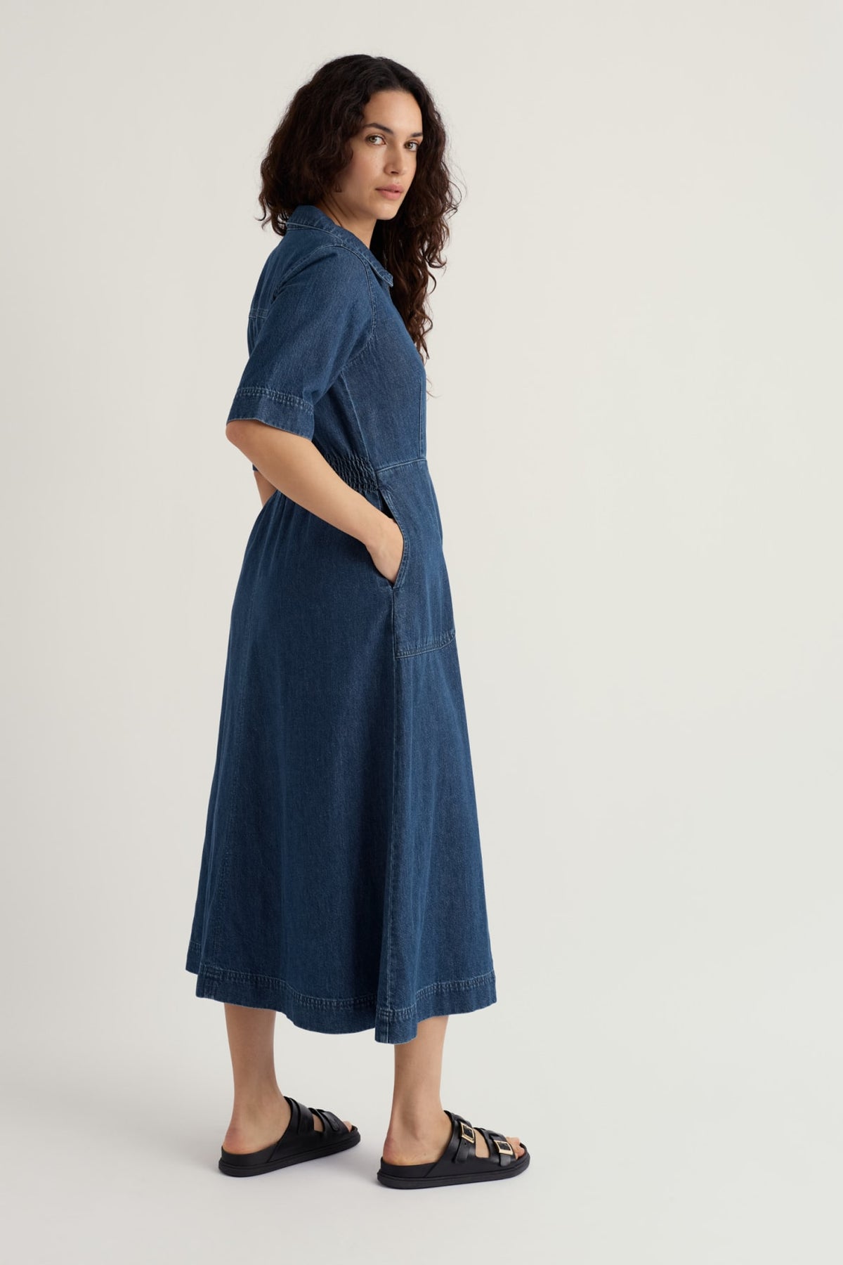 Seasalt Cornwall - Gwenter Denim Midi Dress - Mid Wash
