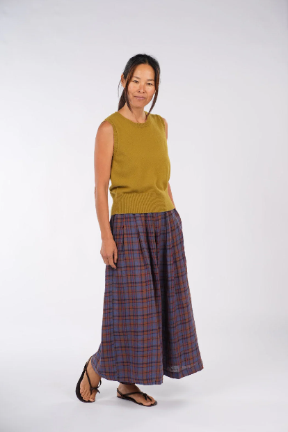 Montaigne - French Linen Plaid Pants -
