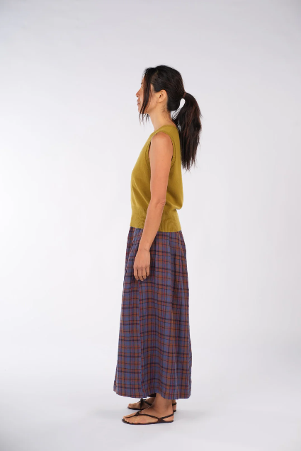 Montaigne - French Linen Plaid Pants -
