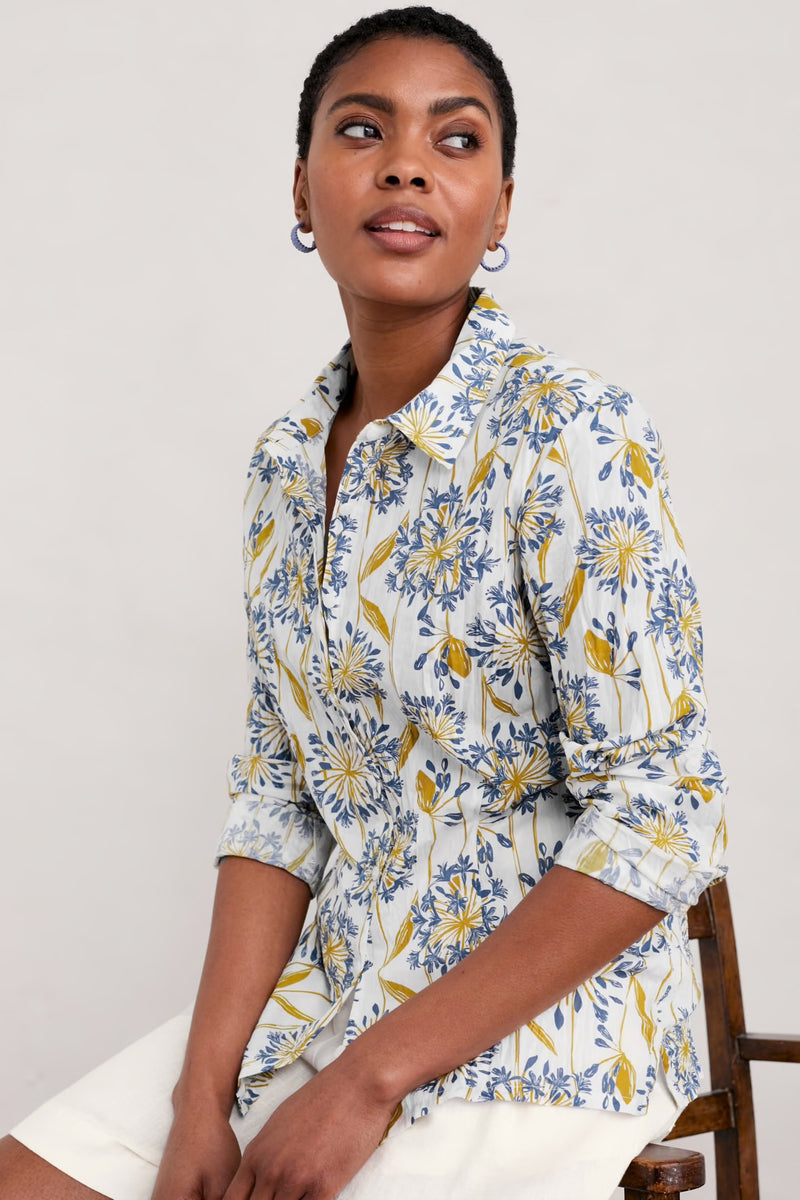 Seasalt Cornwall Larissa Shirt - Agapanthus Lino Chalk