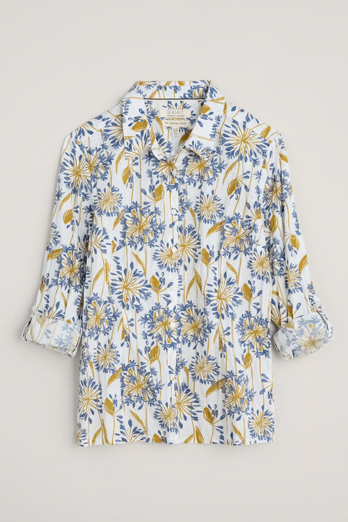 Seasalt Cornwall Larissa Shirt - Agapanthus Lino Chalk