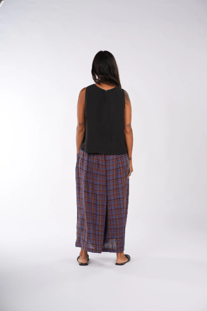 Montaigne - French Linen Plaid Pants -