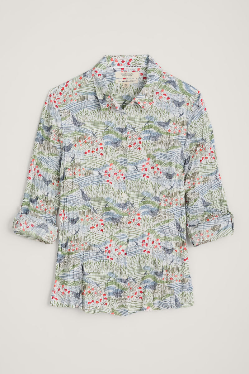 Seasalt Cornwall Larissa Shirt - Meadow Birds Chalk