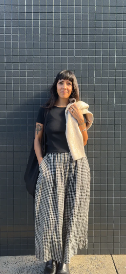 Montaigne - French Linen Culottes - Black Gingham