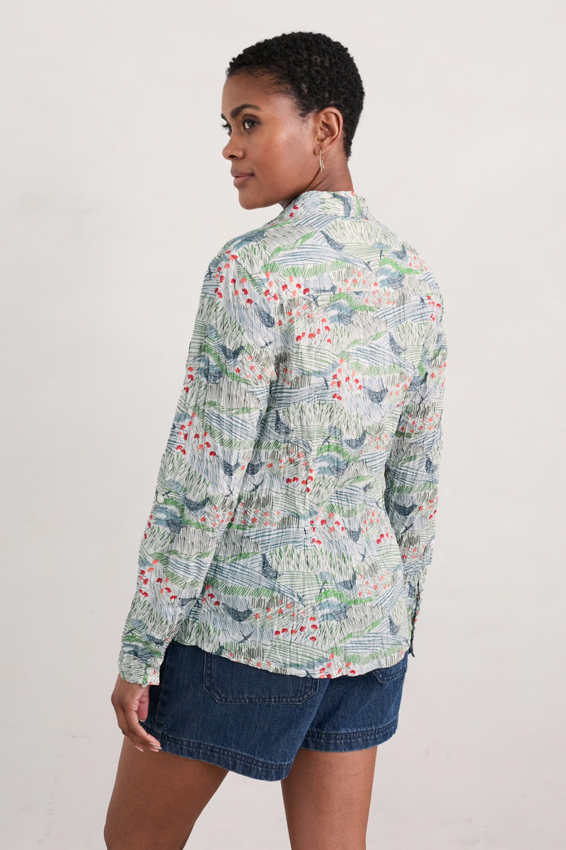 Seasalt Cornwall Larissa Shirt - Meadow Birds Chalk