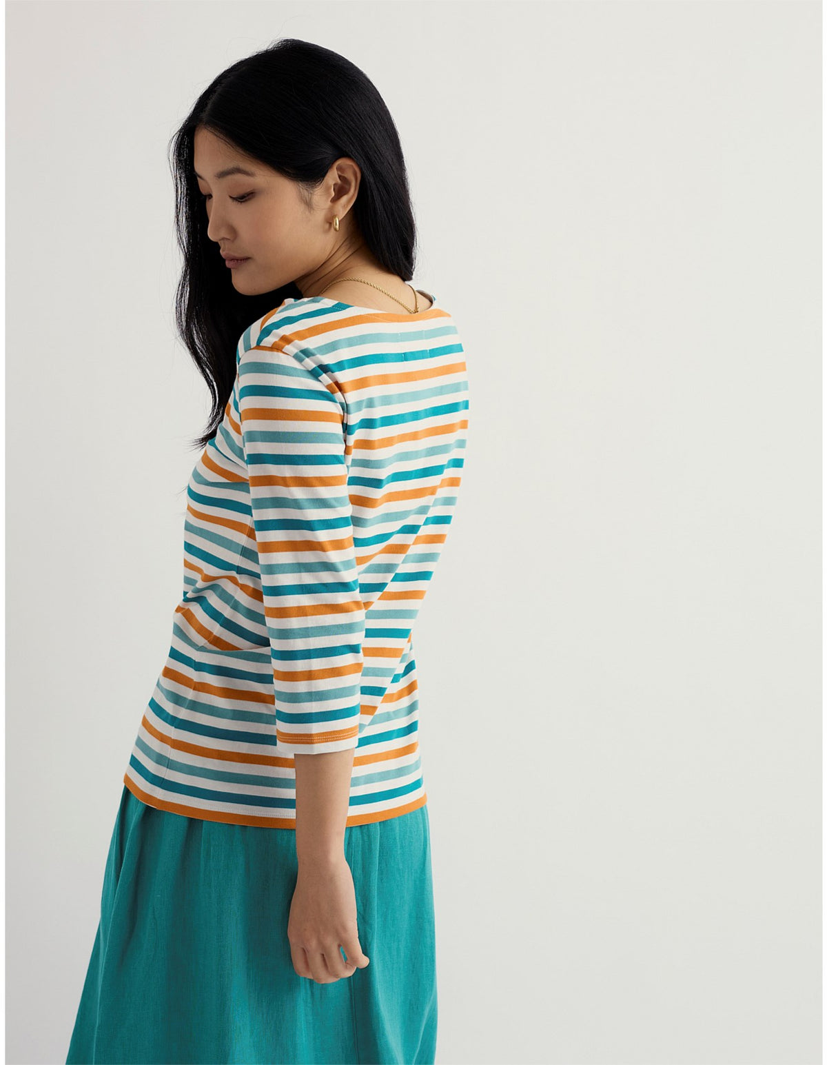 Seasalt Cornwall - Sailor 3/4 Sleeve Top in GOTS-Certified Organic Cotton Jersey
