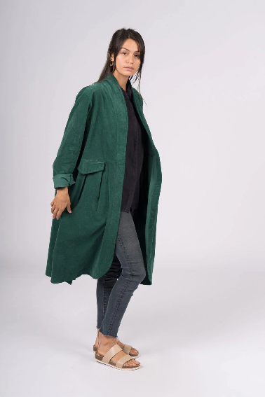 Frederic x Montaigne Pissarro Longline Velvet Coat