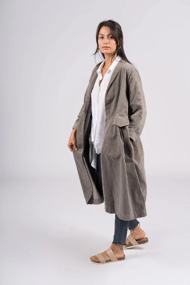 Frederic x Montaigne Pissarro Longline Velvet Coat