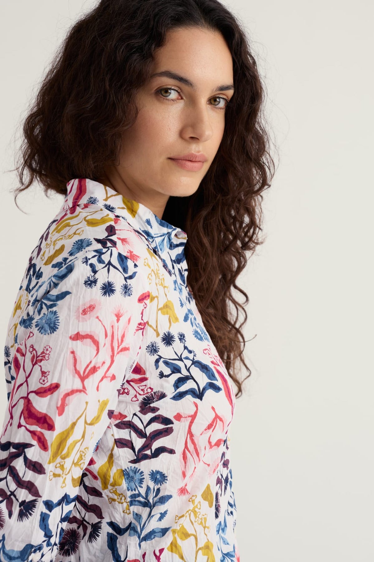 Seasalt Cornwall - Organic Cotton Larissa Shirt - Inky Botanical Chalk