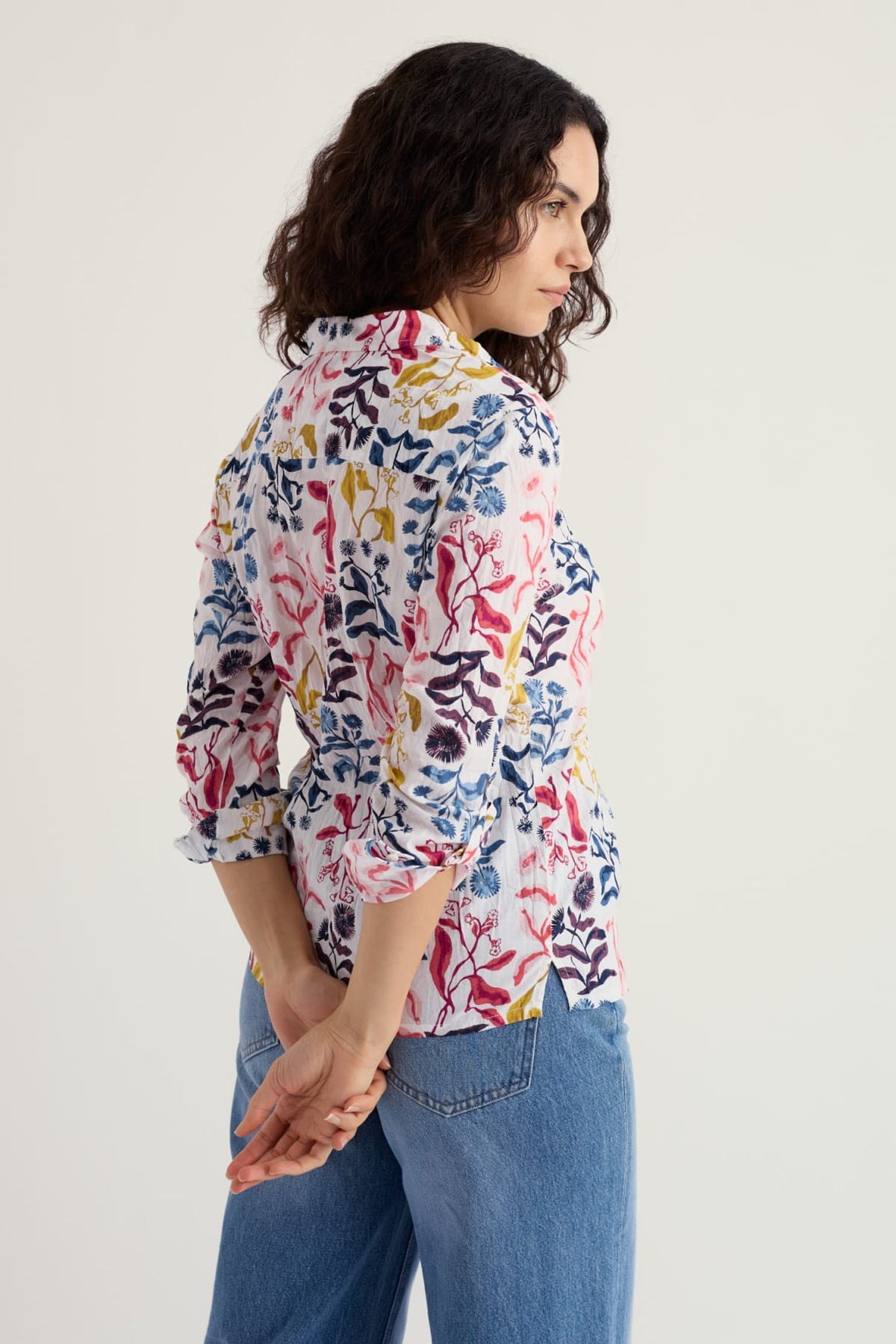 Seasalt Cornwall - Organic Cotton Larissa Shirt - Inky Botanical Chalk