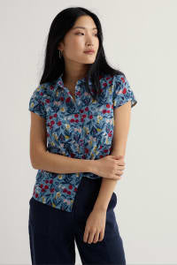 Seasalt Cornwall - Rushmaker - Short Sleeve Shirt - Spring Stems Seascape Mix