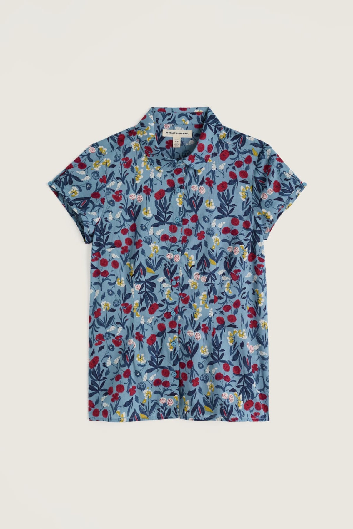 Seasalt Cornwall - Rushmaker - Short Sleeve Shirt - Spring Stems Seascape Mix