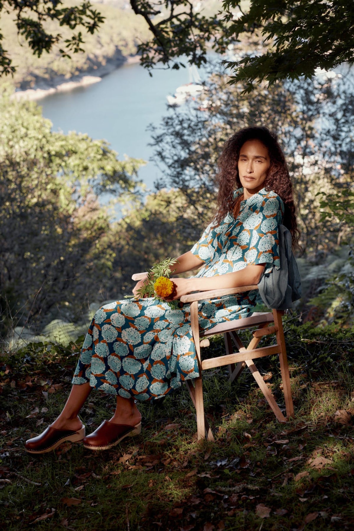 Seasalt. Cornwall - Wild Liquorice - Shirt Dress in GOTS-Certified Organic Cotton - Painted Marigold Dark Wreckage