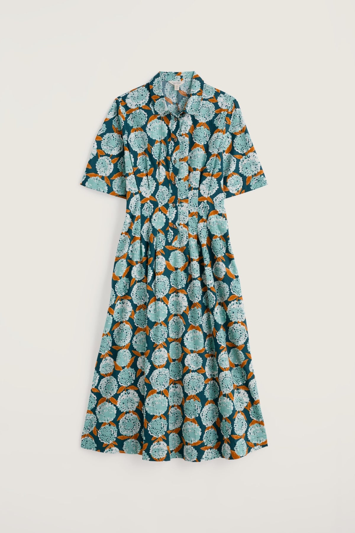 Seasalt. Cornwall - Wild Liquorice - Shirt Dress in GOTS-Certified Organic Cotton - Painted Marigold Dark Wreckage
