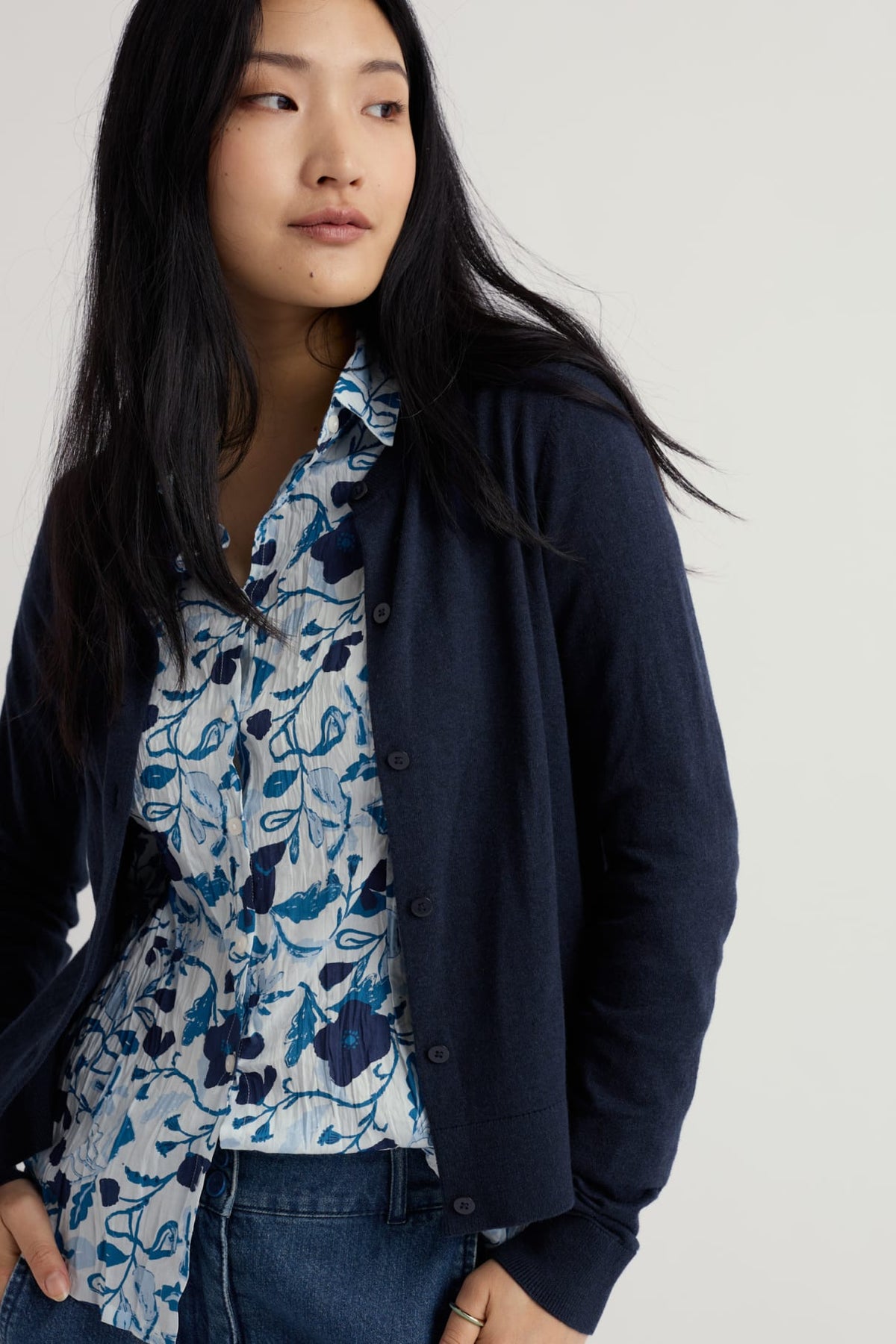 Seasalt Cornwall - Dancing Light Organic Cotton Cardigan - Maritime