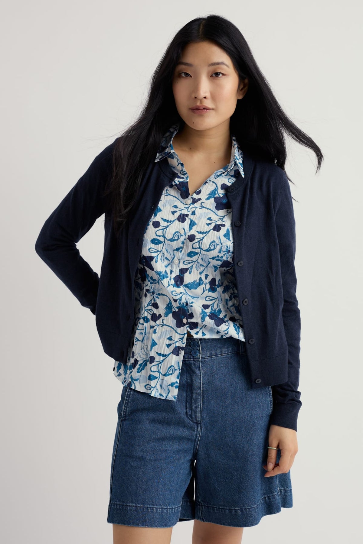 Seasalt Cornwall - Dancing Light Organic Cotton Cardigan - Maritime