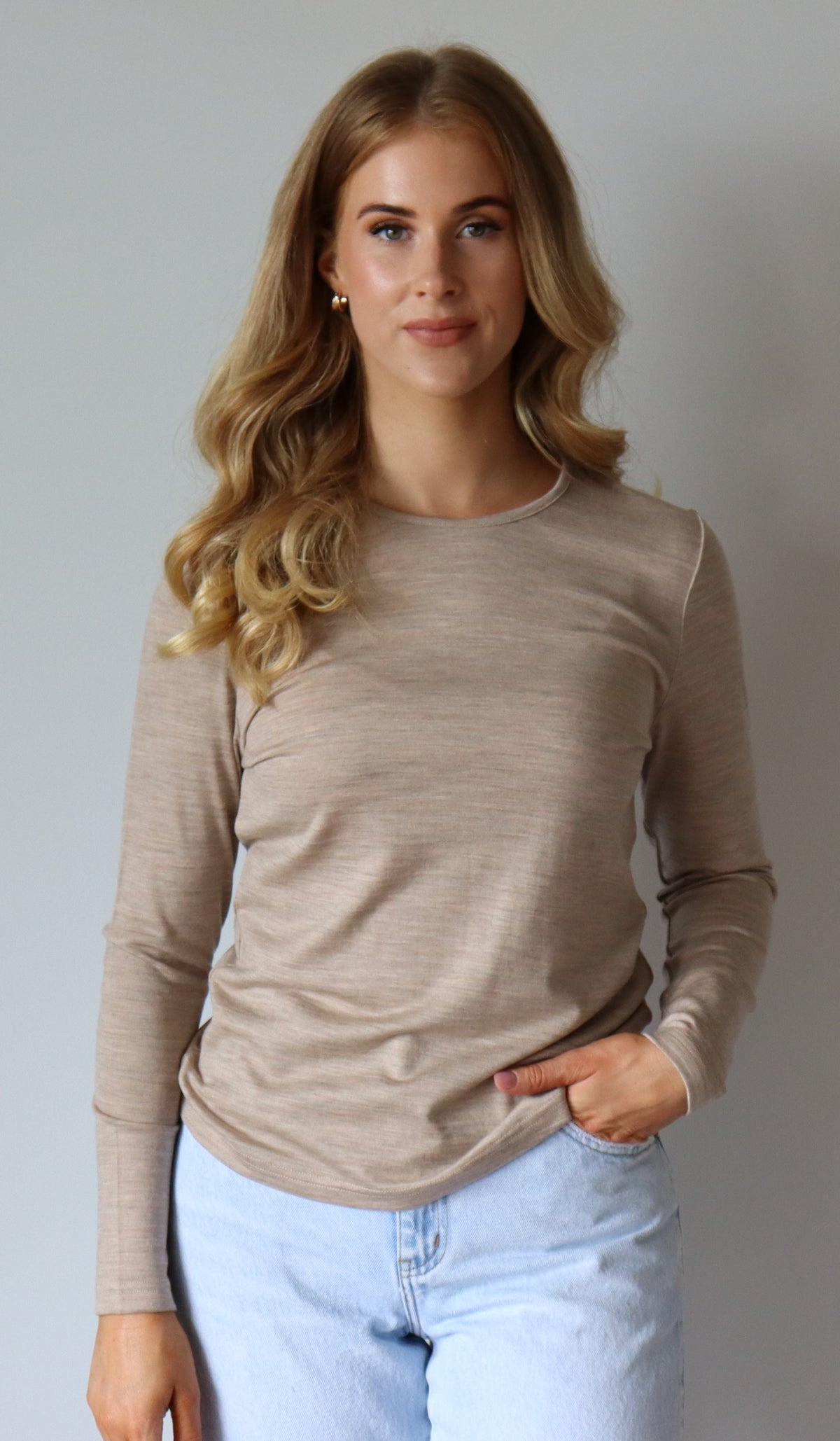 Merino Wool Tops Crew Neck