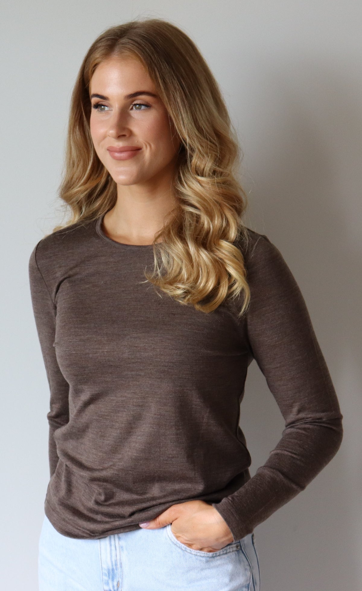 Merino Wool Tops Crew Neck