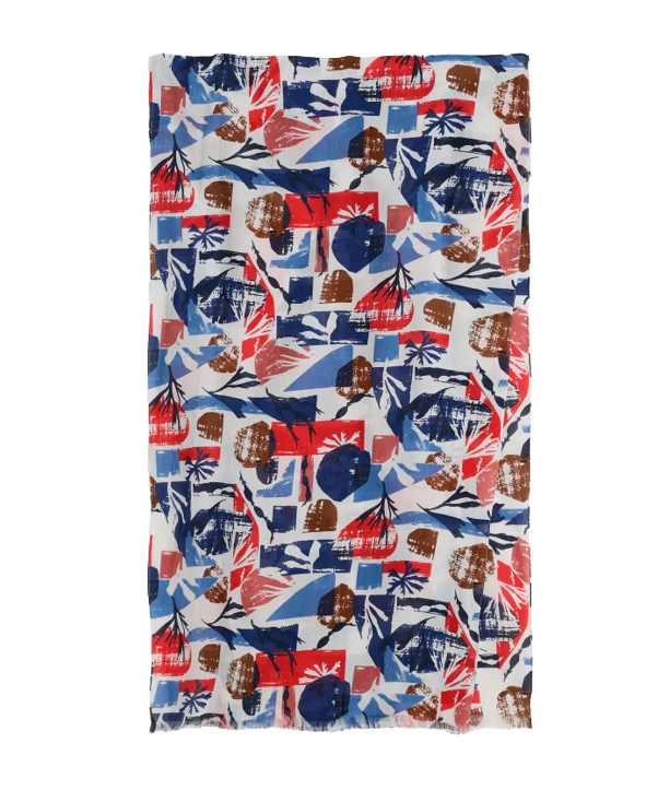 Seasalt Cornwall - Summer Scarf - Marine Forms Chalk