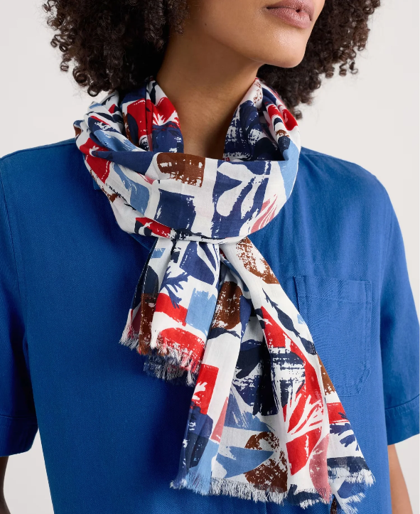 Seasalt Cornwall - Summer Scarf - Marine Forms Chalk