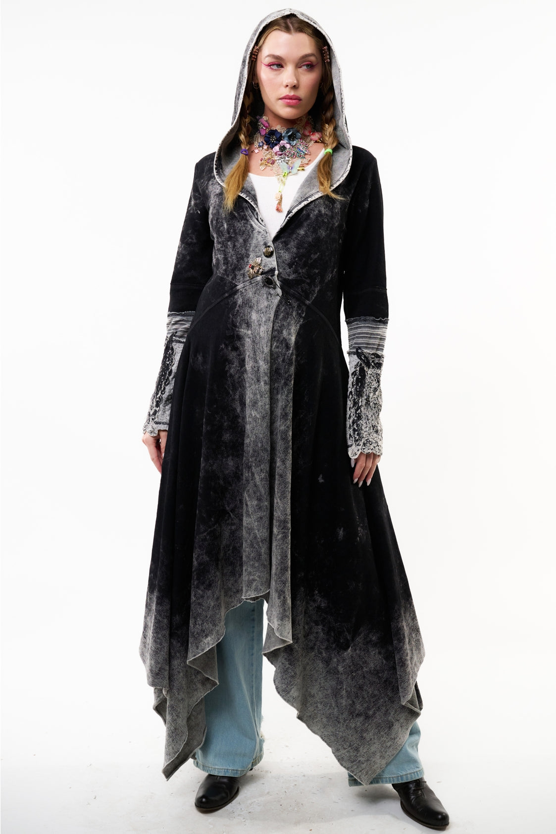 Aratta - Forest Goddess French Terry Coat - Charcoal