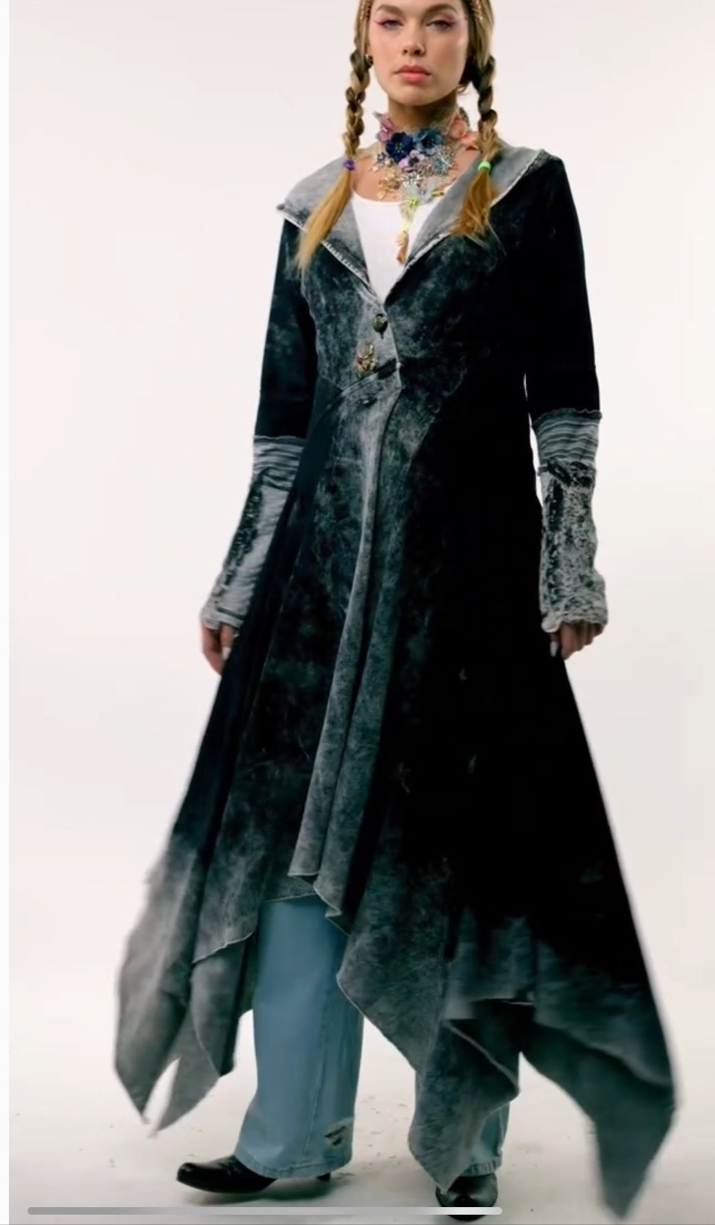 Aratta - Forest Goddess French Terry Coat - Charcoal