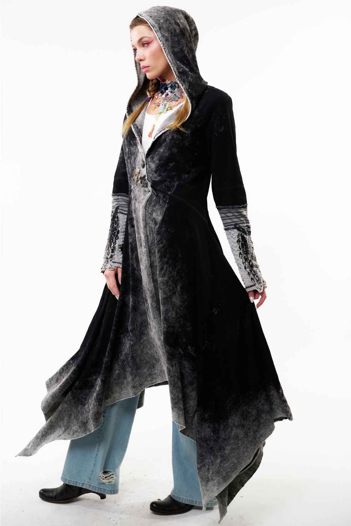 Aratta - Forest Goddess French Terry Coat - Charcoal
