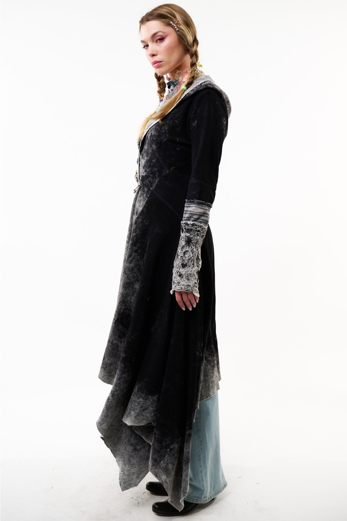 Aratta - Forest Goddess French Terry Coat - Charcoal
