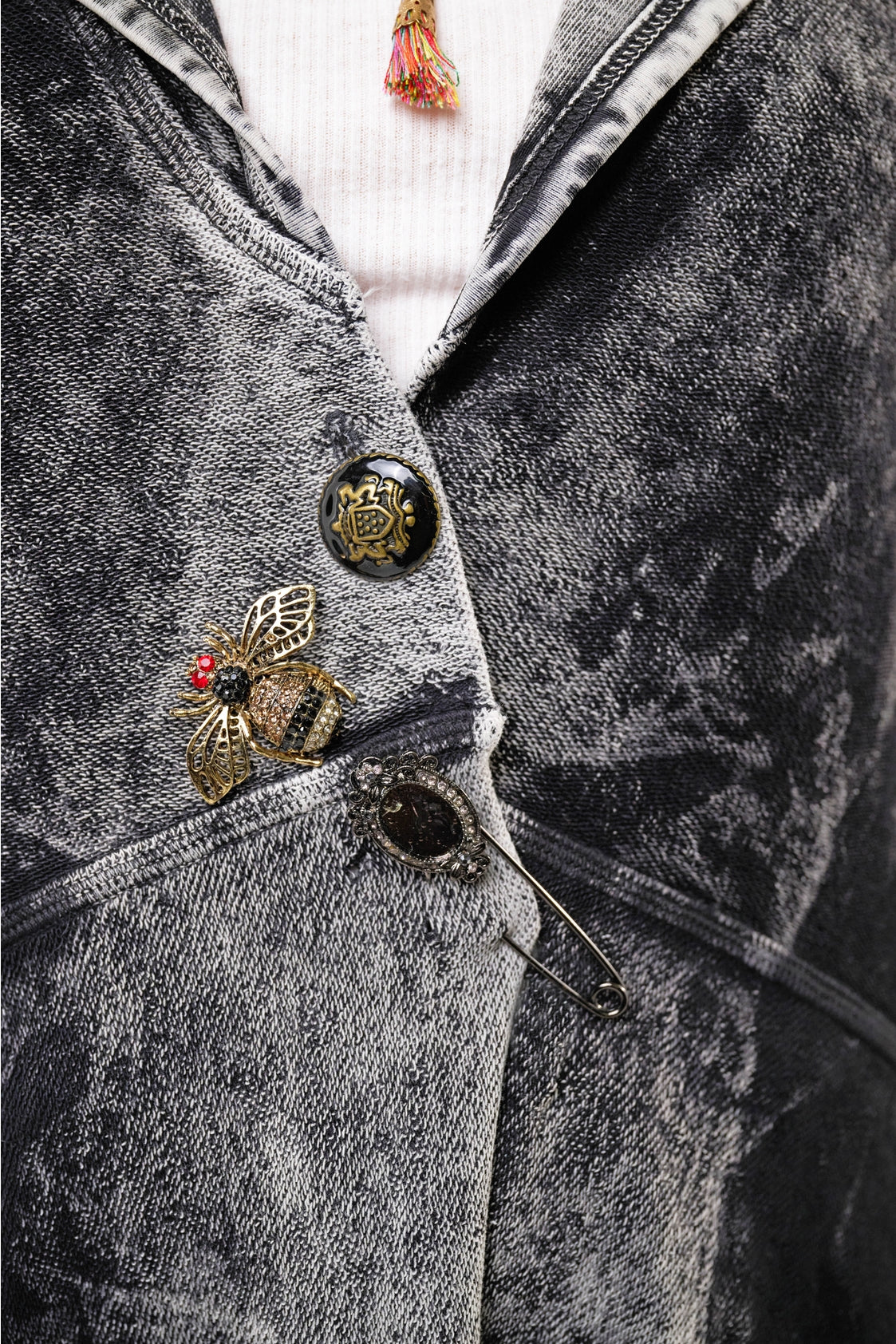 Aratta - Forest Goddess French Terry Coat - Charcoal
