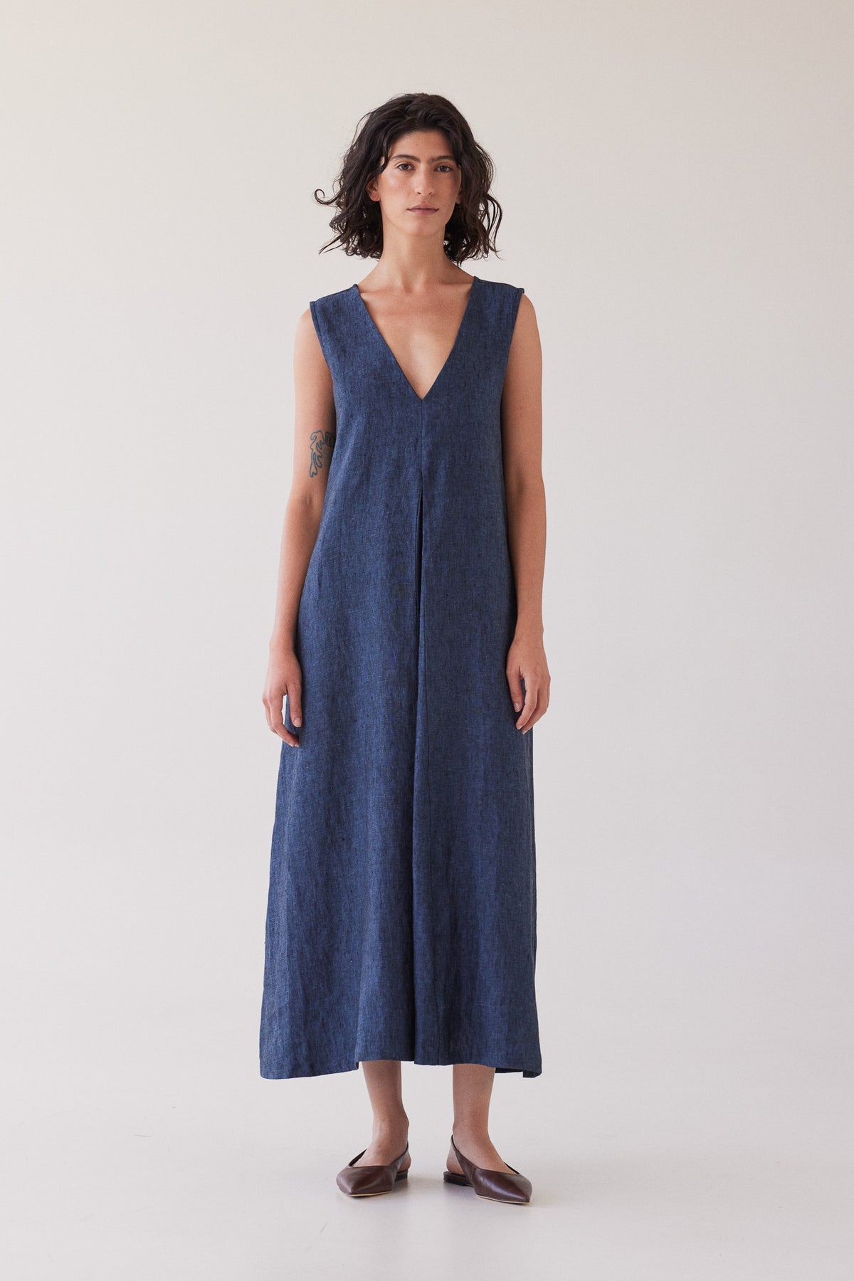 Eva’s Sunday - Albert - Reversible Linen Dress - Navy