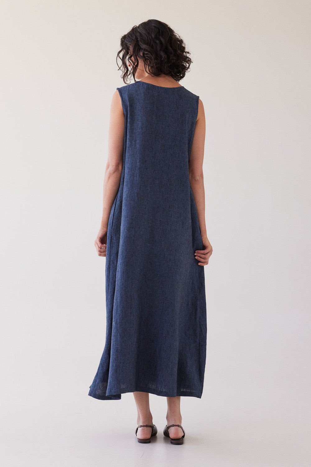 Eva’s Sunday - Albert - Reversible Linen Dress - Navy