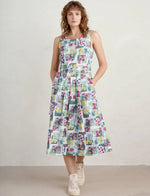 Seasalt Cornwall ‘Belle’ Dress - Floral Postcards Chalk