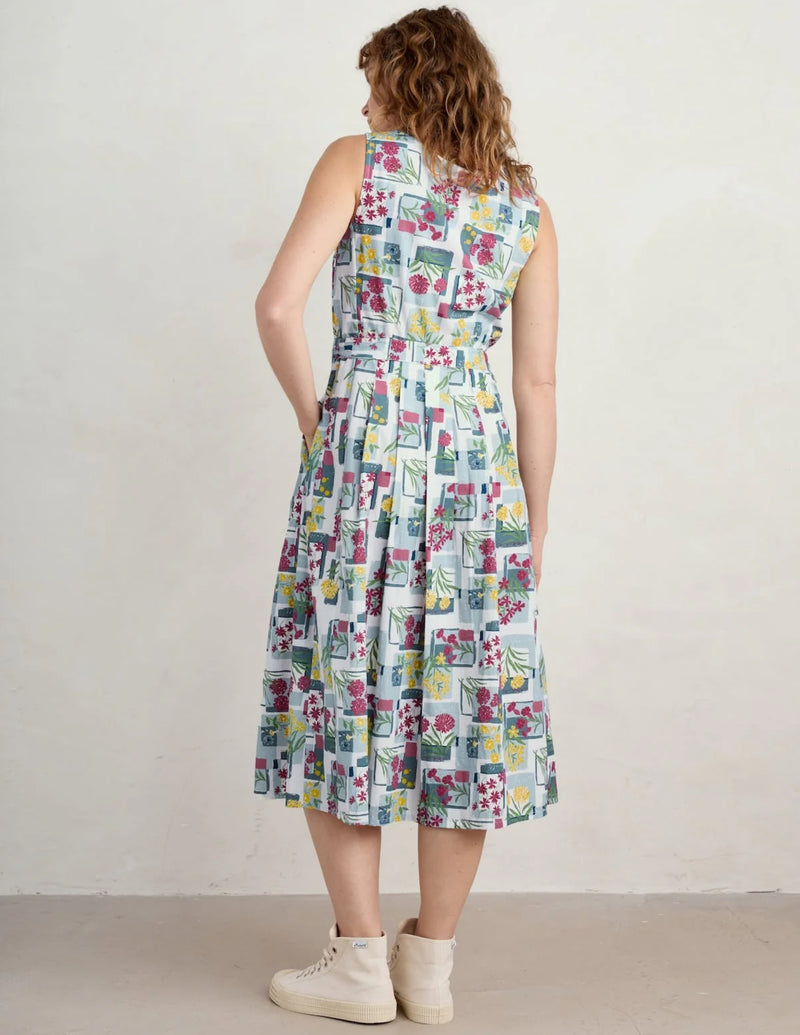 Seasalt Cornwall ‘Belle’ Dress - Floral Postcards Chalk