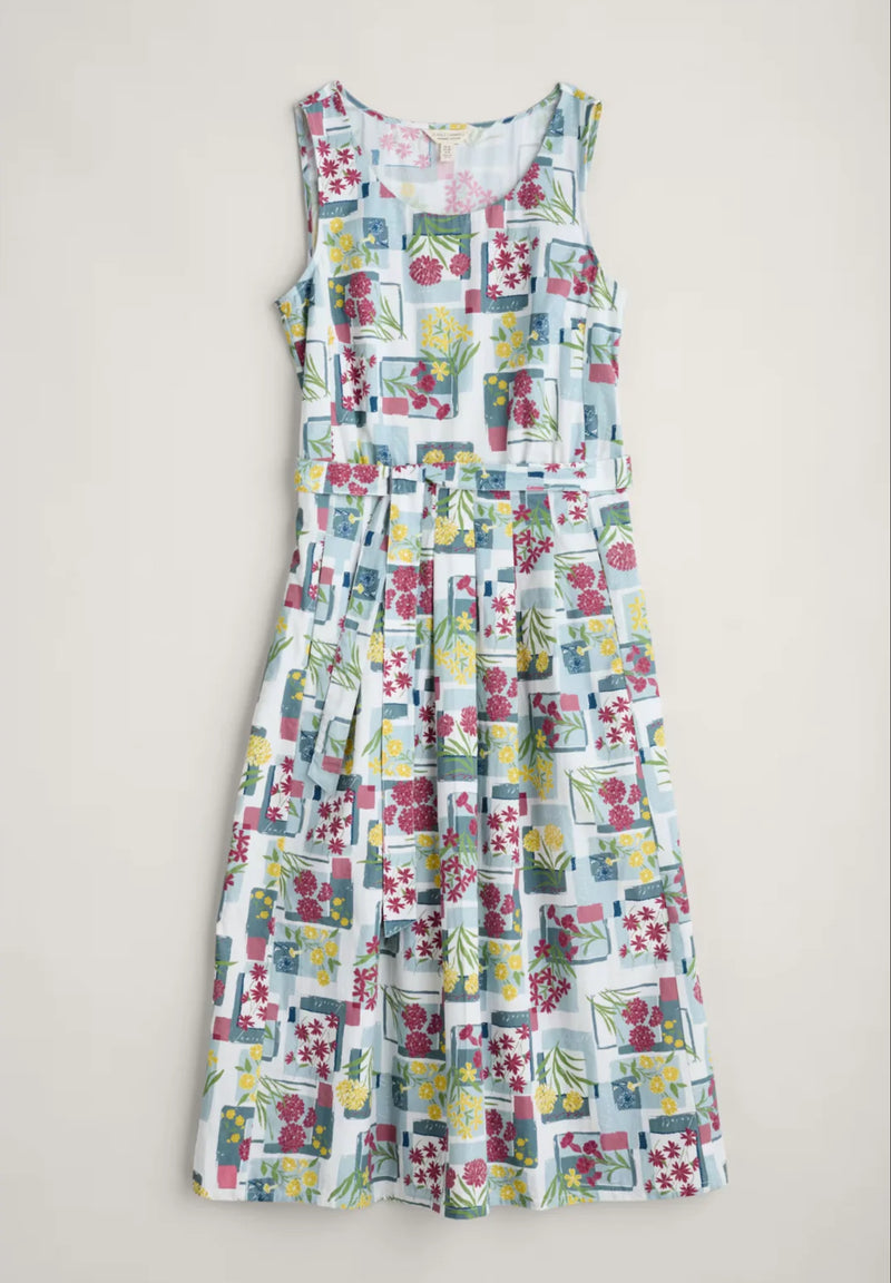 Seasalt Cornwall ‘Belle’ Dress - Floral Postcards Chalk