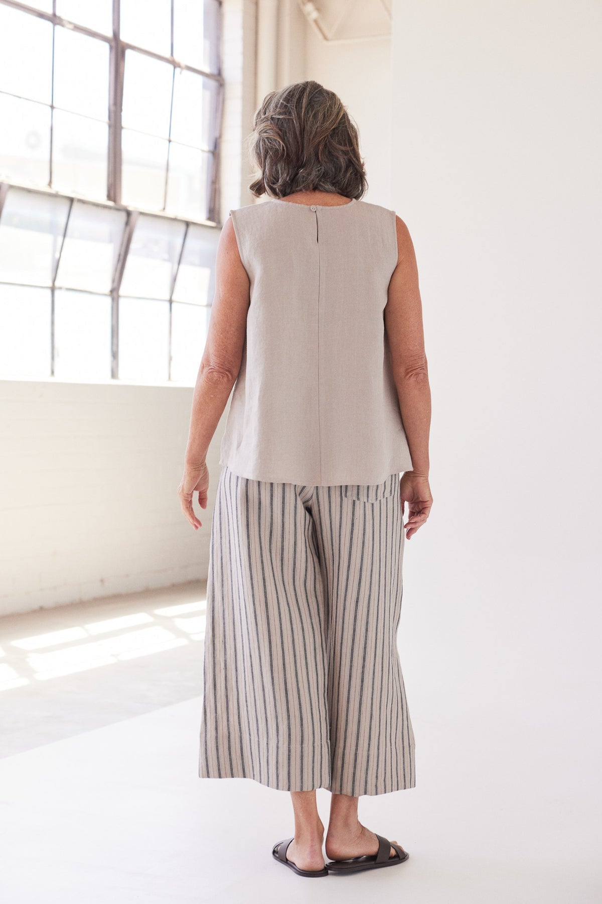 Eva’s Sunday - Mila - Sleeveless Linen Top - Stone