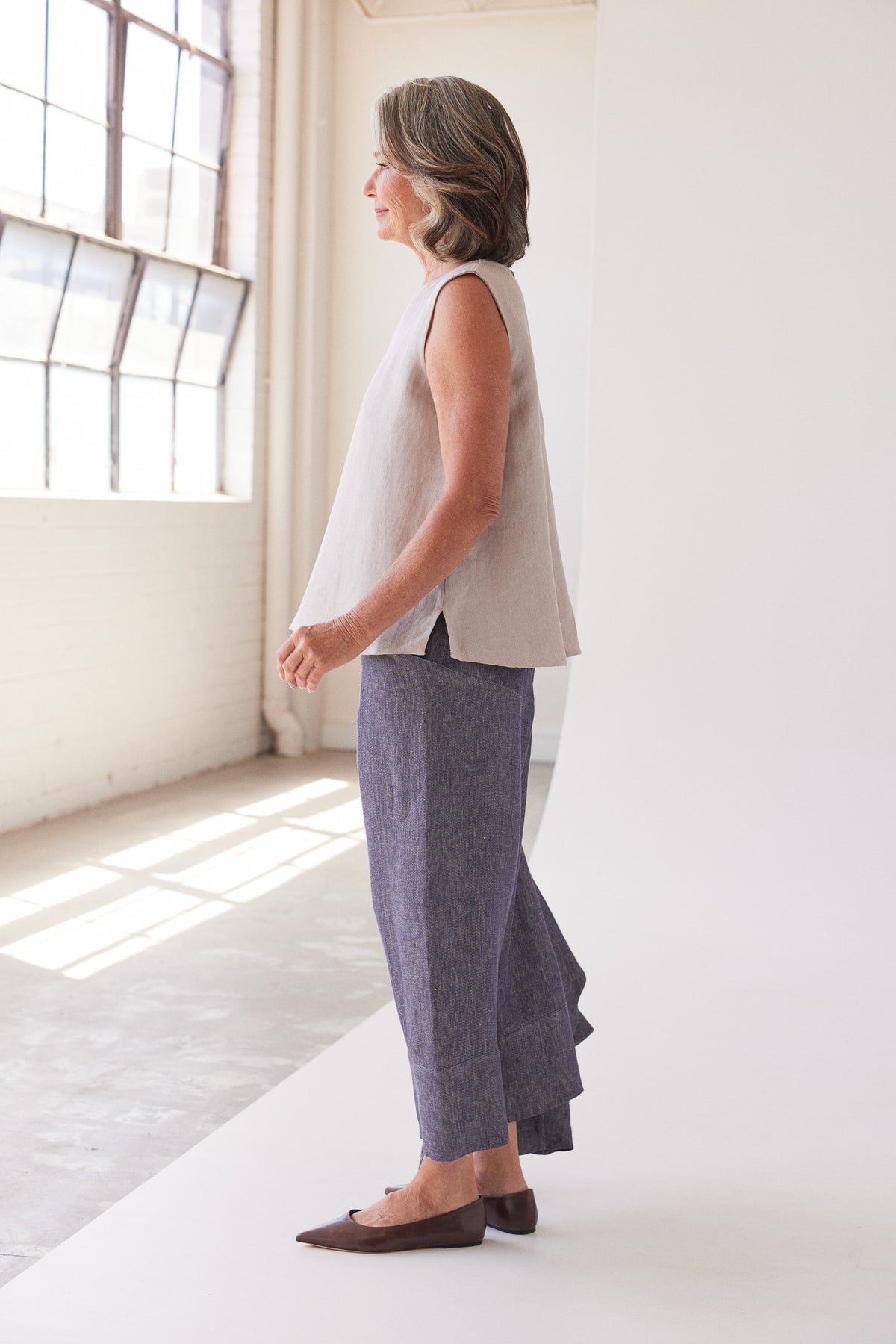 Eva’s Sunday - Mila - Sleeveless Linen Top - Stone