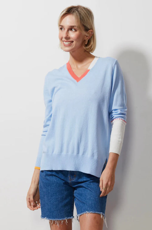 Z&P Block Trim Jumper - Sky